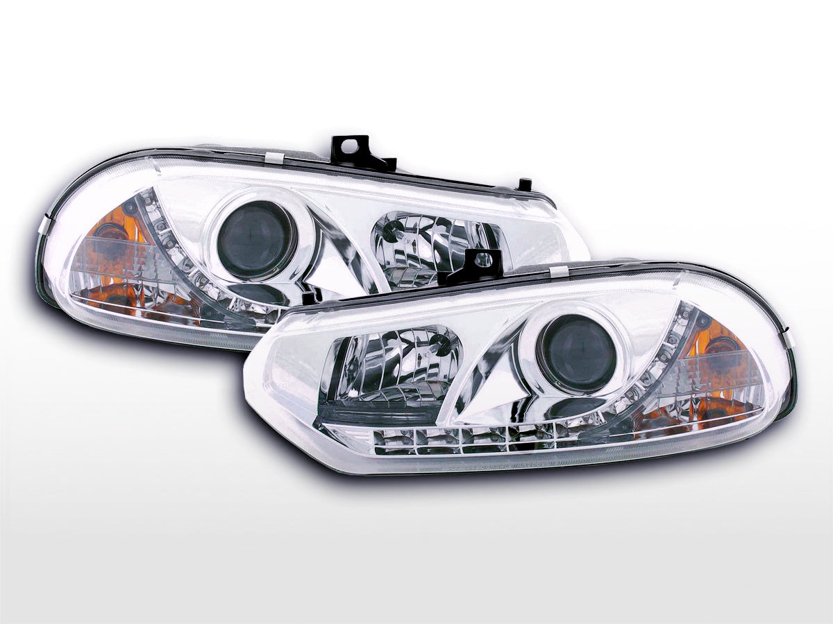 Scheinwerfer Set Daylight LED Tagfahrlicht Audi A3 Typ 8L 96-00 schwarz Scheinwerfer Set Daylight LED Tagfahrlicht Audi A3 Typ 8L 96-00 schwarz